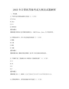 2025年計算機等級考試大綱及試題解析