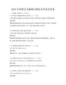 2025年網絡安全漏洞掃描技術考試及答案