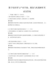 数字化转型与产业升级：挑战与机遇解析考试及答案