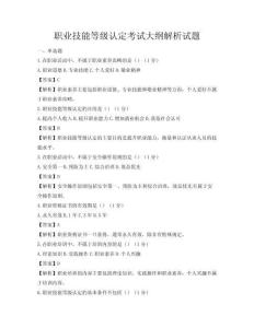 職業(yè)技能等級(jí)認(rèn)定考試大綱解析試題
