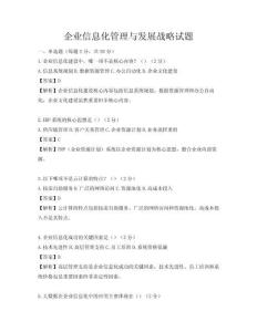 企業信息化管理與發展戰略試題