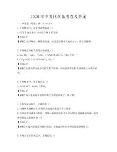2026年中考化學備考卷及答案