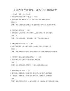 企業內部控制制度：2025年科目測試卷
