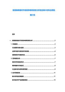 家居裝修建材市場競爭格局演變分析結合新興材料應用拓展計劃