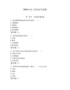 2026年電工知識安全試題（預熱題）