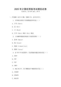 2025年計(jì)算機(jī)等級(jí)考試模擬試卷