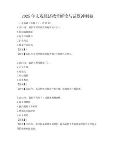 2025年宏觀經濟政策解讀與試題沖刺卷