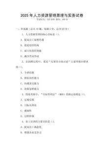 2025年人力資源管理原理與實務試卷