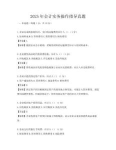 2025年會計實務操作指導真題