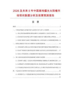 2026及未來5年中國高檔偏光太陽鏡市場現狀數據分析及前景預測報告