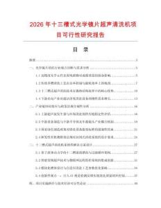 2026年十三槽式光學(xué)鏡片超聲清洗機(jī)項(xiàng)目可行性研究報(bào)告