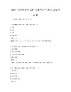 2025年網絡安全防護技術與應用考點試卷及答案