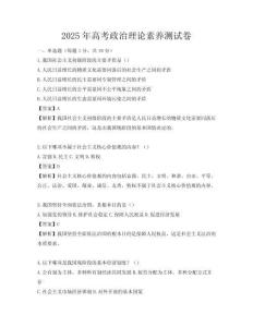 2025年高考政治理論素養測試卷