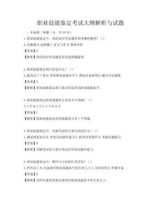 職業技能鑒定考試大綱解析與試題