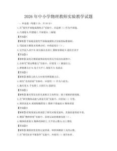 2026年中小學物理教師實驗教學試題