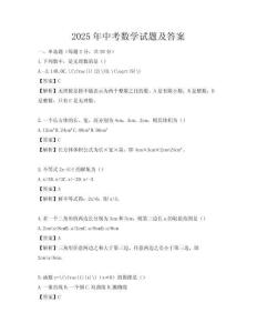 2025年中考数学试题及答案