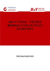 2025年中國NN-二甲基丙烯基脲(DMPU)行業(yè)市場全景分析及前景機遇研判報告