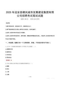 2025年遠(yuǎn)安縣棲鳳城市發(fā)展建設(shè)集團(tuán)有限公司招聘筆試真題