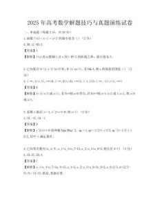 2025年高考數學解題技巧與真題演練試卷