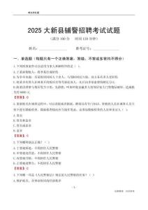 2025大新輔警考試試題