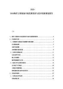 2025-2030海洋工程装备市场发展现状与技术创新规划报告