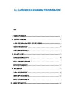 2026中国垃圾焚烧发电渗滤液膜处理系统招标模式研究