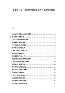碳中和目標下光伏發電儲能系統協同發展前景報告