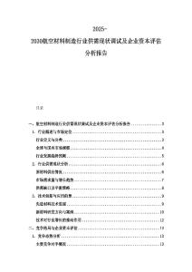 2025-2030航空材料制造行業供需現狀調試及企業資本評估分析報告