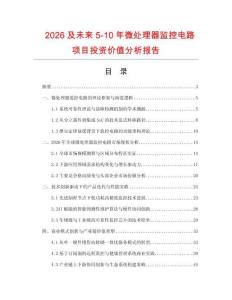 2026及未來5-10年微處理器監控電路項目投資價值分析報告