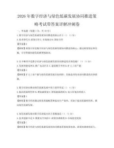 2026年數字經濟與綠色低碳發展協同推進策略考試帶答案詳解沖刺卷
