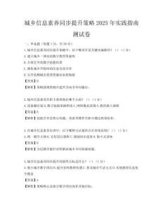 城鄉信息素養同步提升策略2025年實踐指南測試卷