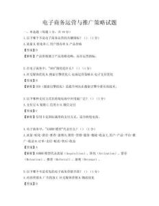 電子商務(wù)運營與推廣策略試題