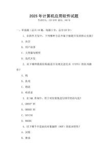 2025年計算機(jī)應(yīng)用軟件試題