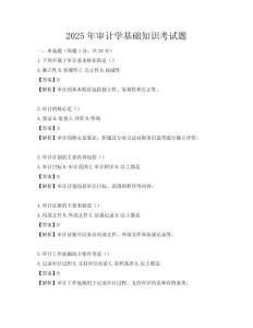 2025年審計學基礎知識考試題