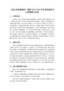 《独立自我最精彩》教案-2025-2026学年苏科版初中心理健康九年级