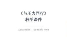 《與壓力同行》教學課件-2025-2026學年蘇科版初中心理健康九年級