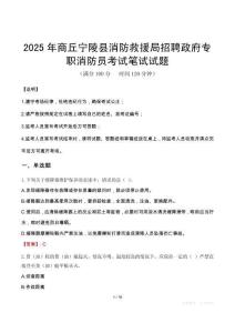 2025年商丘寧陵縣消防救援局招聘政府專職消防員筆試真題