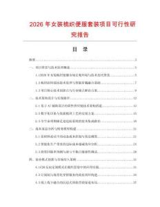 2026年女裝梳織便服套裝項(xiàng)目可行性研究報(bào)告