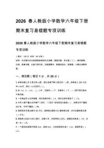 2026春人教版小學數學六年級下冊期末復習易錯題專項訓練試卷含答案
