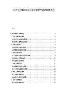 2025-2030航空貨運行業市場競爭與政策調整研究