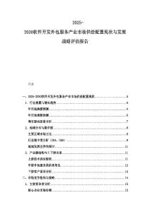 2025-2030軟件開發(fā)外包服務(wù)產(chǎn)業(yè)市場供給配置現(xiàn)狀與發(fā)展戰(zhàn)略評估報告