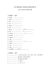 2027屆高考英語一輪詞匯復習人教版必修第二冊 Unit 1 Cultural Heritage 專練