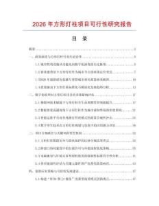 2026年方形燈柱項(xiàng)目可行性研究報(bào)告