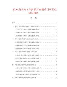 2026及未來5年擴抗壞血酸項目可行性研究報告
