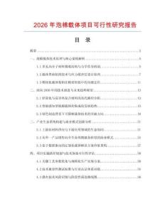 2026年泡棉載體項目可行性研究報告