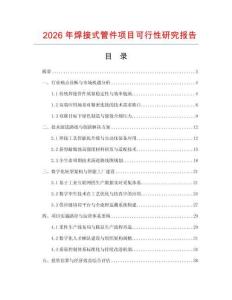 2026年焊接式管件项目可行性研究报告
