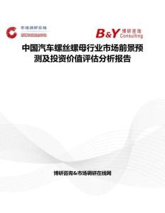 中國汽車螺絲螺母行業市場前景預測及投資價值評估分析報告