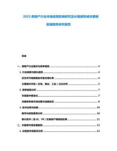 2025房地產行業市場政策影響研究及長租房和城市更新發展趨勢研究報告
