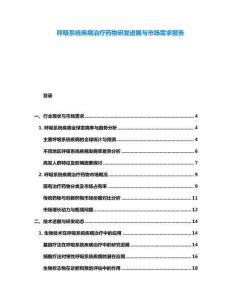 呼吸系统疾病治疗药物研发进展与市场需求报告
