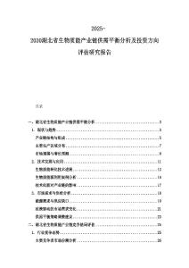 2025-2030湖北省生物质能产业链供需平衡分析及投资方向评估研究报告
